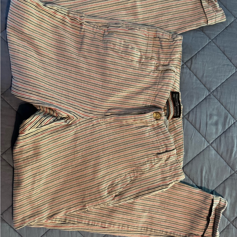 Peruvian Connection Skinny Jeans - Cream and Black Stripes